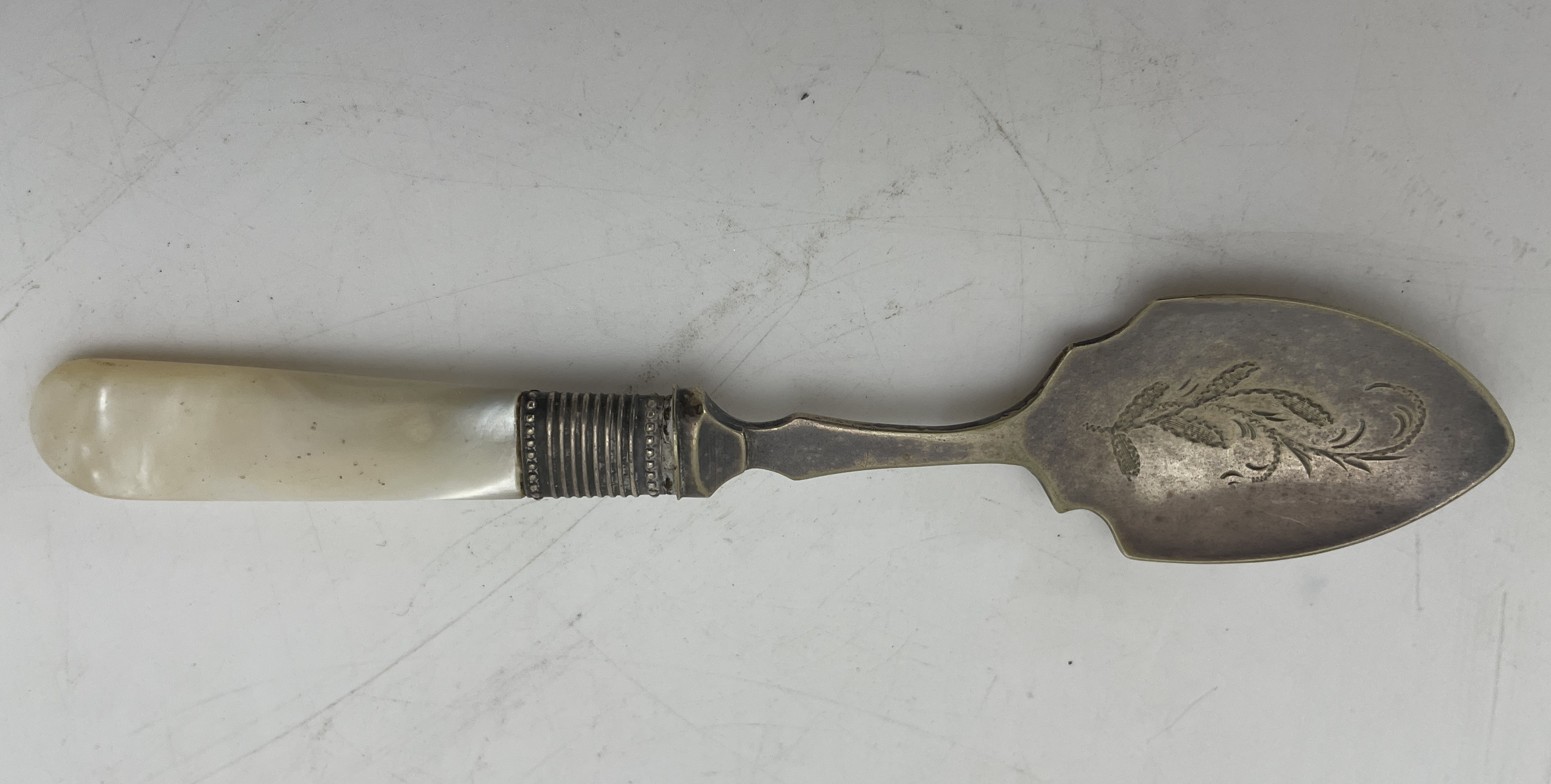 EPNS Jam Spoon with a faux Mother-of-Pearl Handle